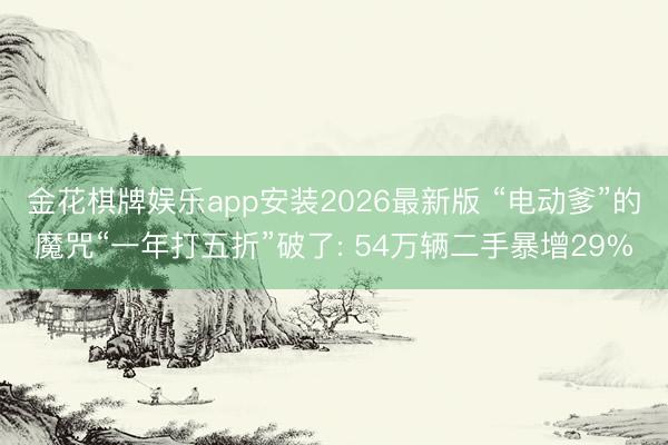 金花棋牌娱乐app安装2026最新版 “电动爹”的魔咒“一年打五折”破了: 54万辆二手暴增29%