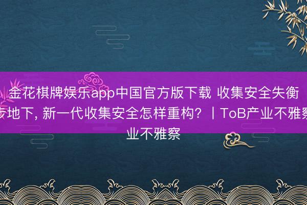 金花棋牌娱乐app中国官方版下载 收集安全失衡步地下, 新一代收集安全怎样重构? 丨ToB产业不雅察